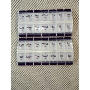 Weekly Pill Organizer 2 Pack Large AM/PM 7-Day Pill Case for Daily Medication